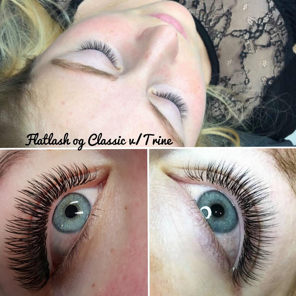 Classic og Flatlash eyelash extensions ved Trine